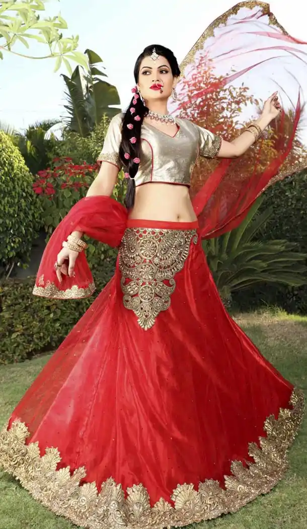 Red and Net Lehenga Choli Online Shopping | FH403965400