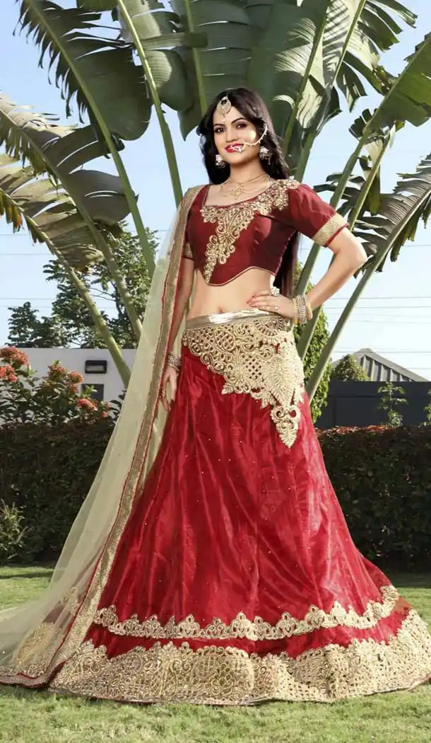 Maroon and Net Lehenga Choli Online Shopping | FH403965409