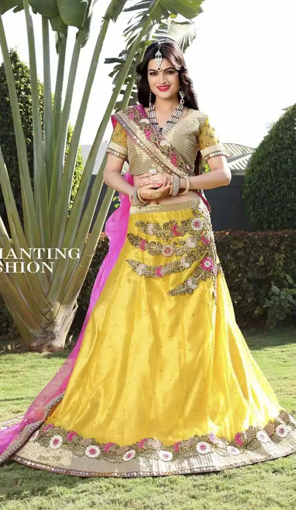 Yellow and Net Lehenga Choli Online Shopping | FH403965410