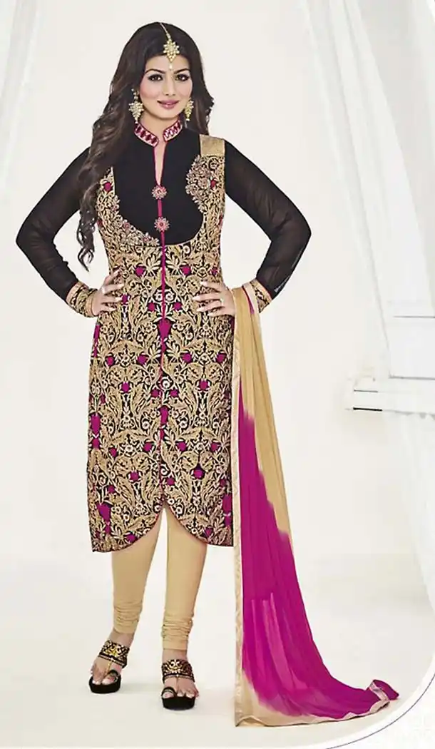 Buy Ayesha Takia Wear Online in Georgette with Black Color | FH404265435