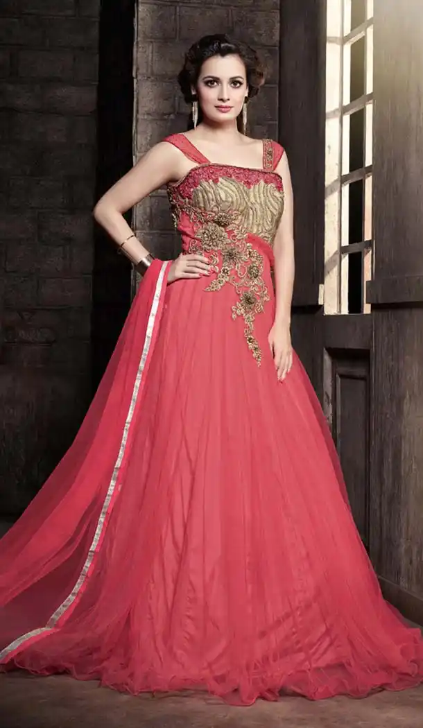 Bollywood Actresses Dia Mirza Pink Color Gowns | FH404465429