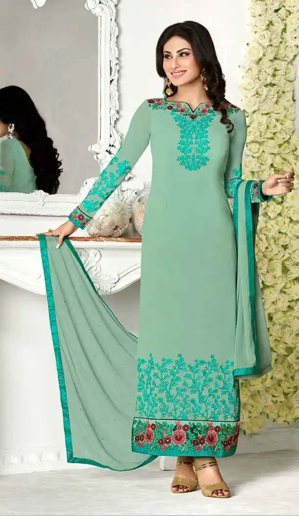 Aloe Vera Green and Georgette Salwar Kameez Online Shopping | FH405665476