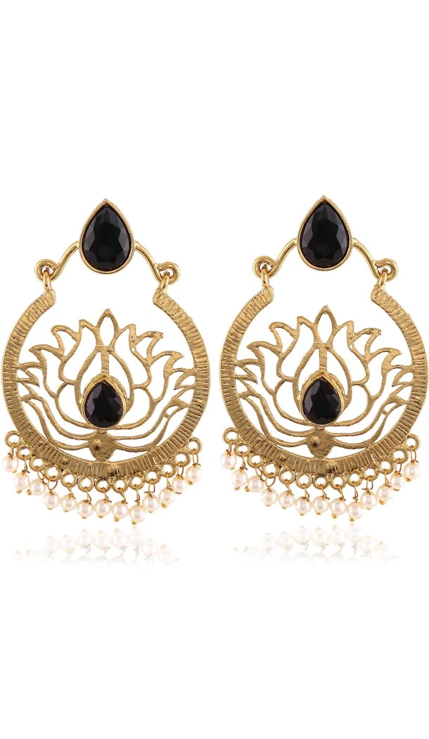 Red and Gold Color Artificial Chandelier Style Earring | FH405965685