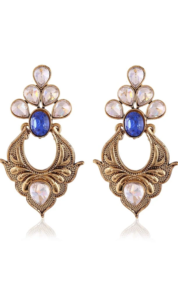 Beige and Blue Color Artificial Fashion Earring | FH405965690
