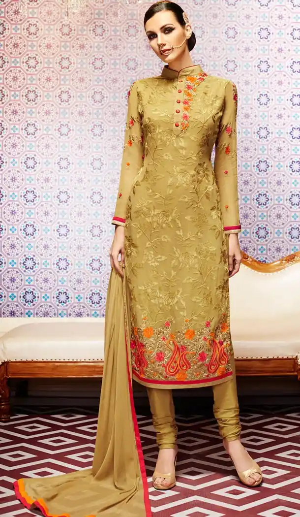 Emerald Georgette Churidar Kameez Online Shopping | FH407165724