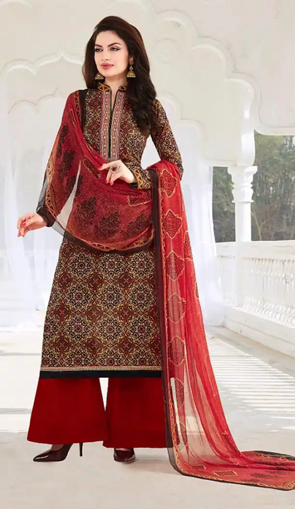 Multiple Color Cotton Printed Palazzo and Kameez Online Shopping | FH407365733
