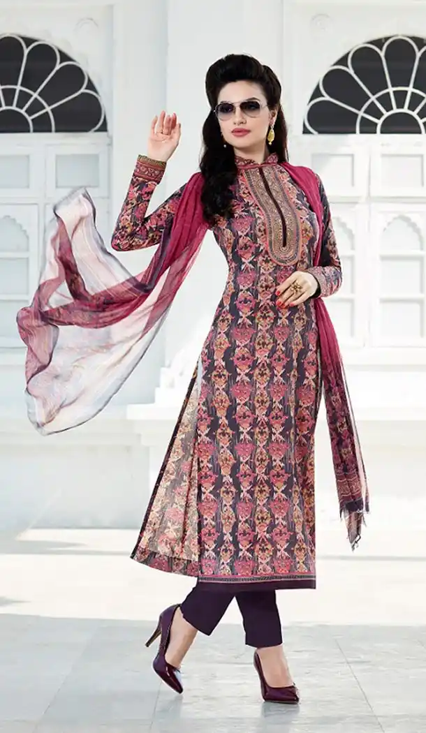 Multiple Color Cotton Printed Narrow Pants and Kameez Online Shopping | FH407365734