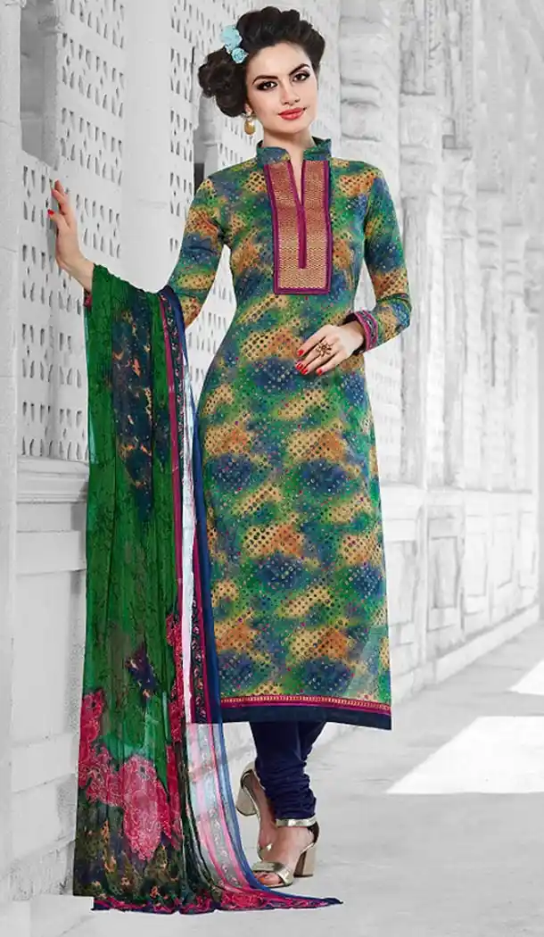 Multiple Color Cotton Printed Churidar and Kameez Online Shopping | FH407365738
