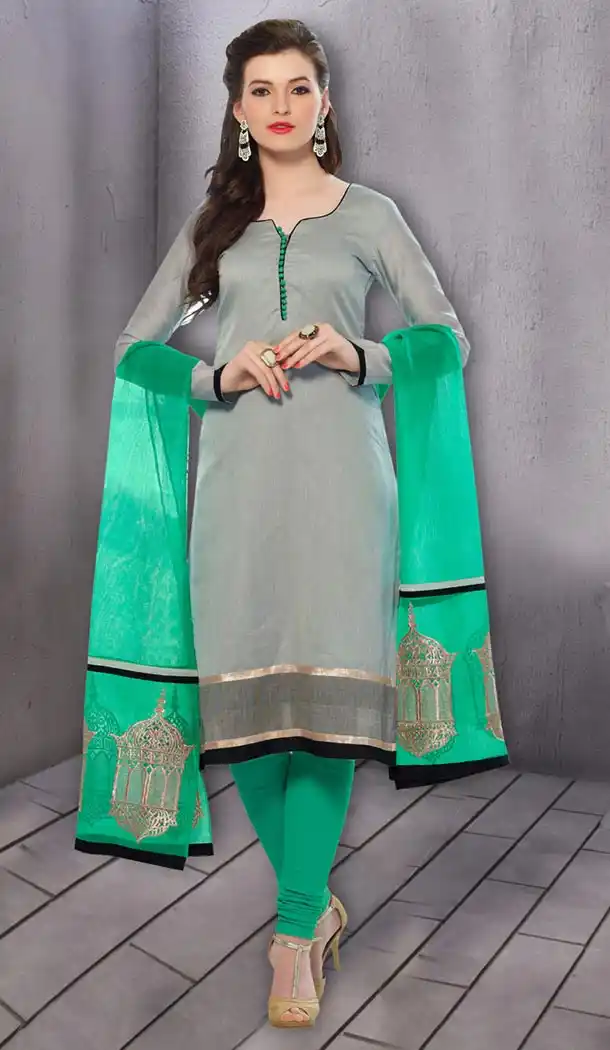 Dove Banarasi Silk Casual and Formal Churidar Kameez Online | FH407465749