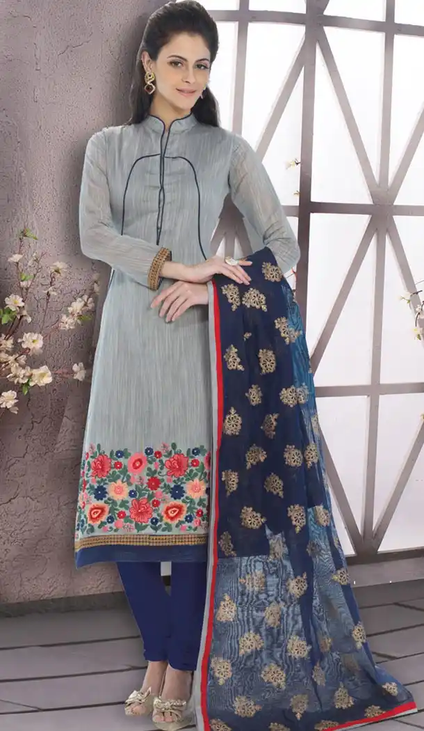 Dove Chanderi Silk Casual and Formal Churidar Kameez Online | FH407465757