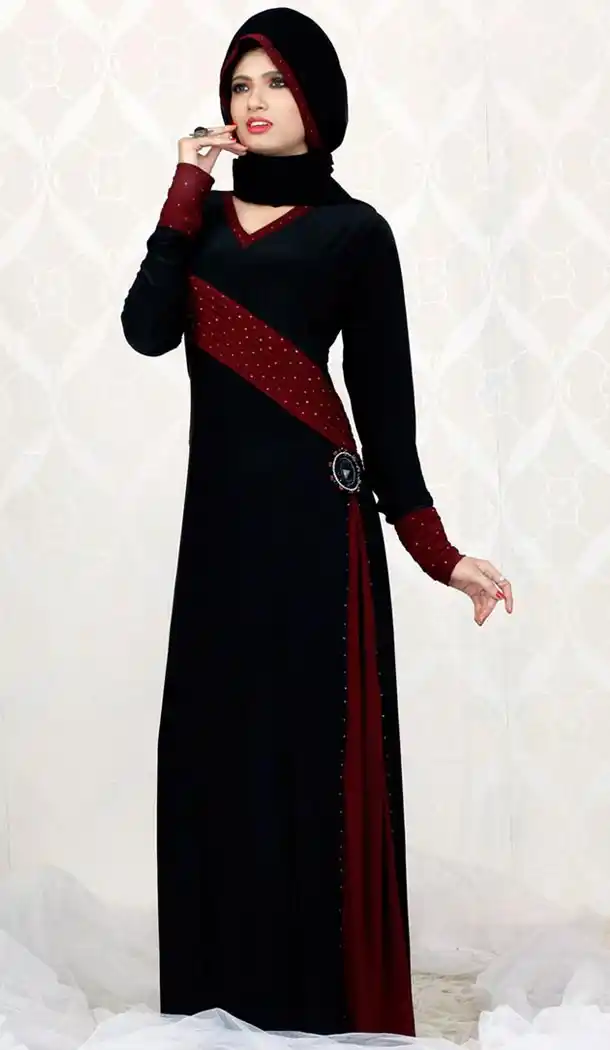 Premium Black Lycra Gowns for the Modern Muslim Woman FH408565956