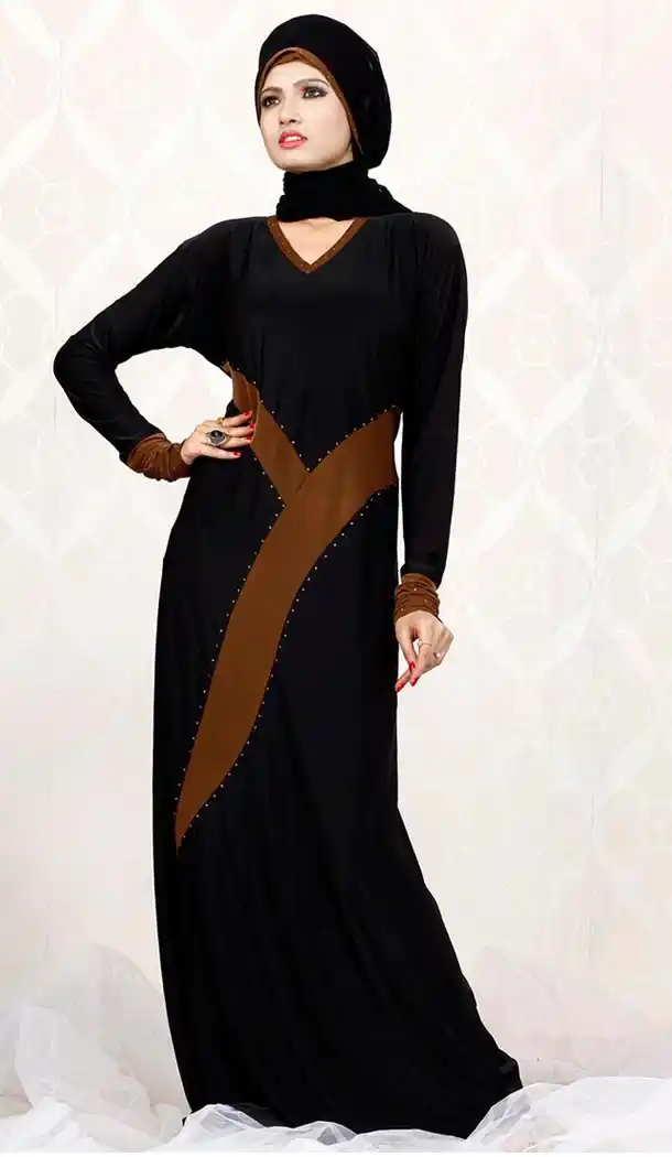 Black Lycra Islamic Hijab Abaya Styles Muslim Women Dresses | FH408565958