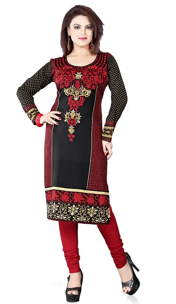 Incredible Straight Kurti in Black | FH409666135