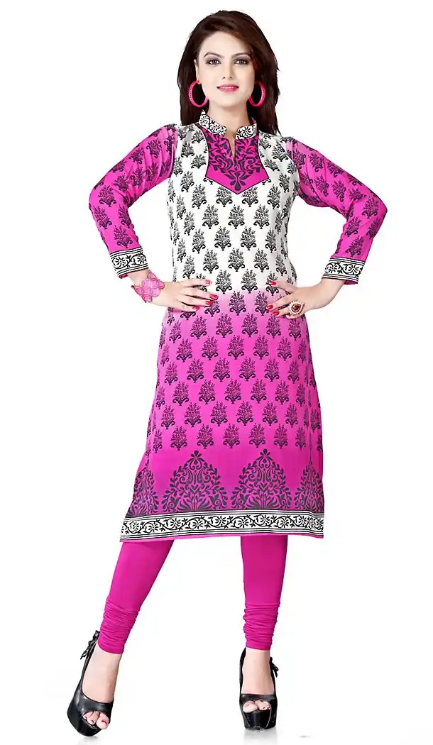 Incredible Straight Kurti in Crepe Silk & Pink Color | FH409766139
