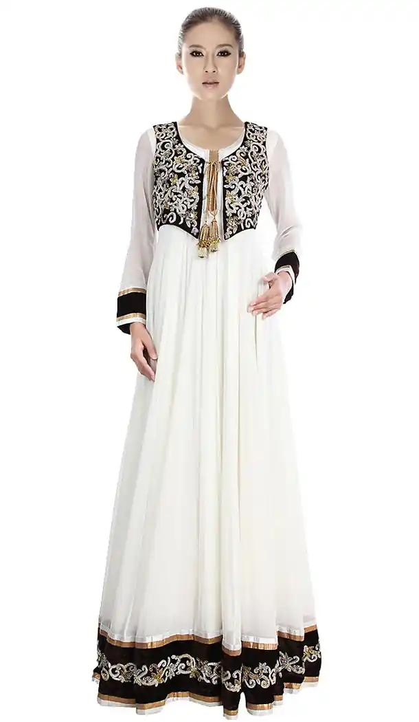 White Color Ne Long Designer Wedding Readymade Churidar Kameez | FH411766317