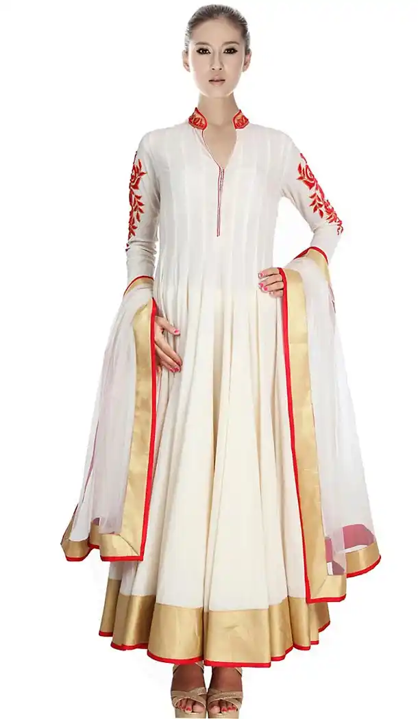 White Color Ne Long Designer Wedding Readymade Churidar Kameez | FH411766319