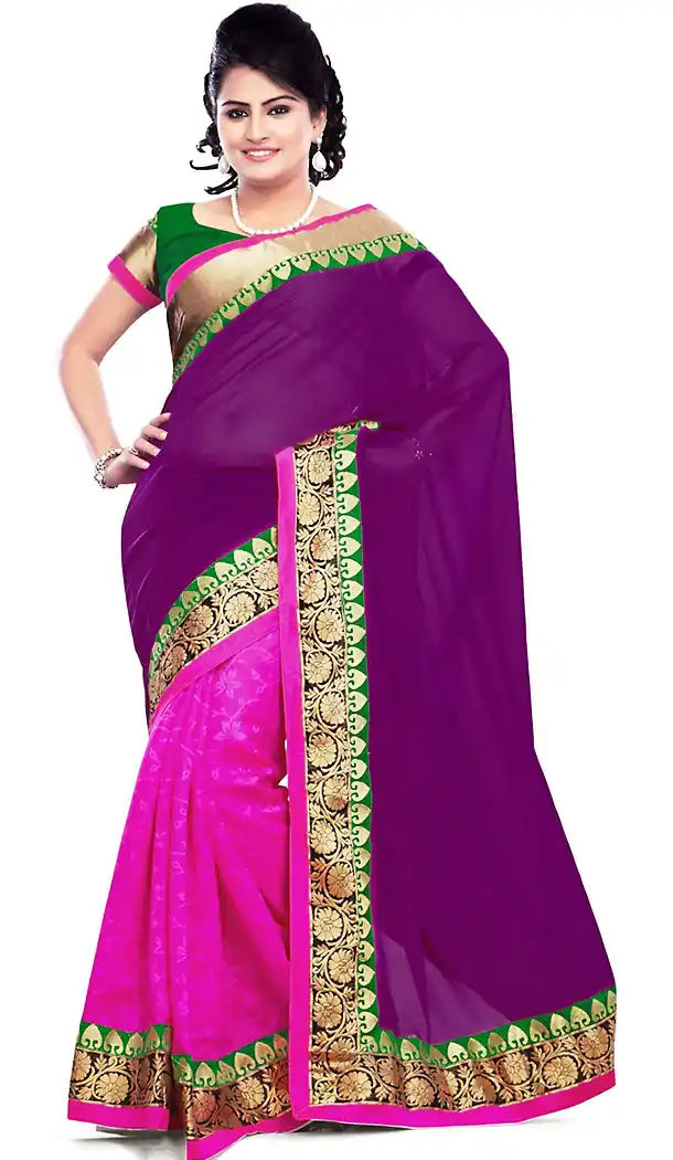 Attractive Looking Jacquard Pink Women's Ethnic Saree | FH413366569