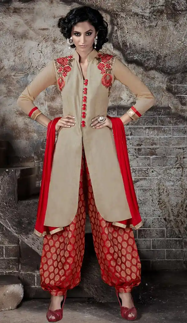 Tan Brown Bhagalpuri Silk Daily Wear Punjabi Dresses | FH414666620