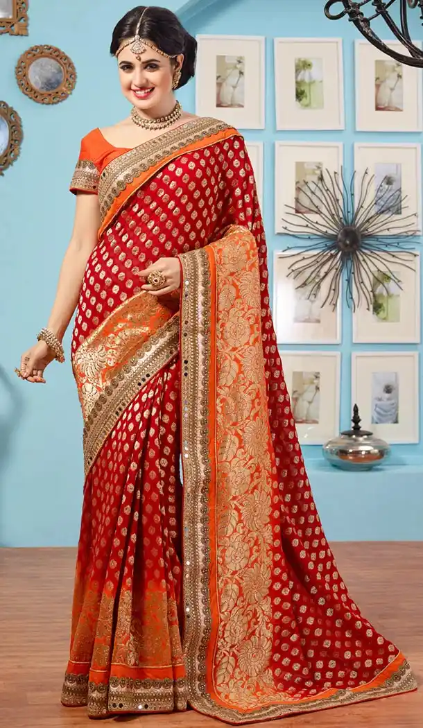 Beautiful Looking Jacquard Red Women's Ethnic Saree | FH415066672