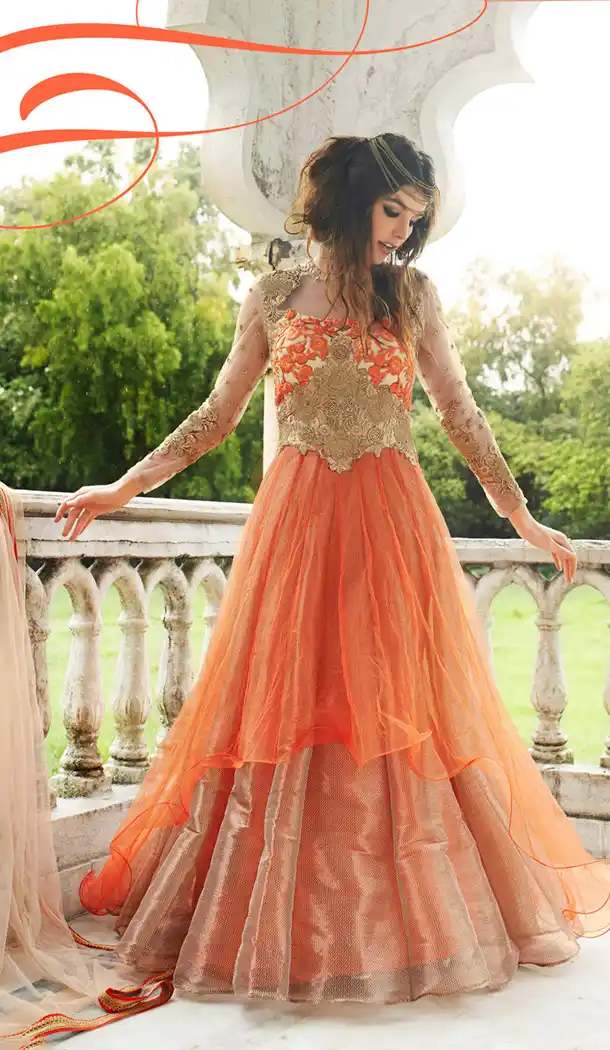 Orange Net Online Designer Ladies Fashion Shopping | FH417167124