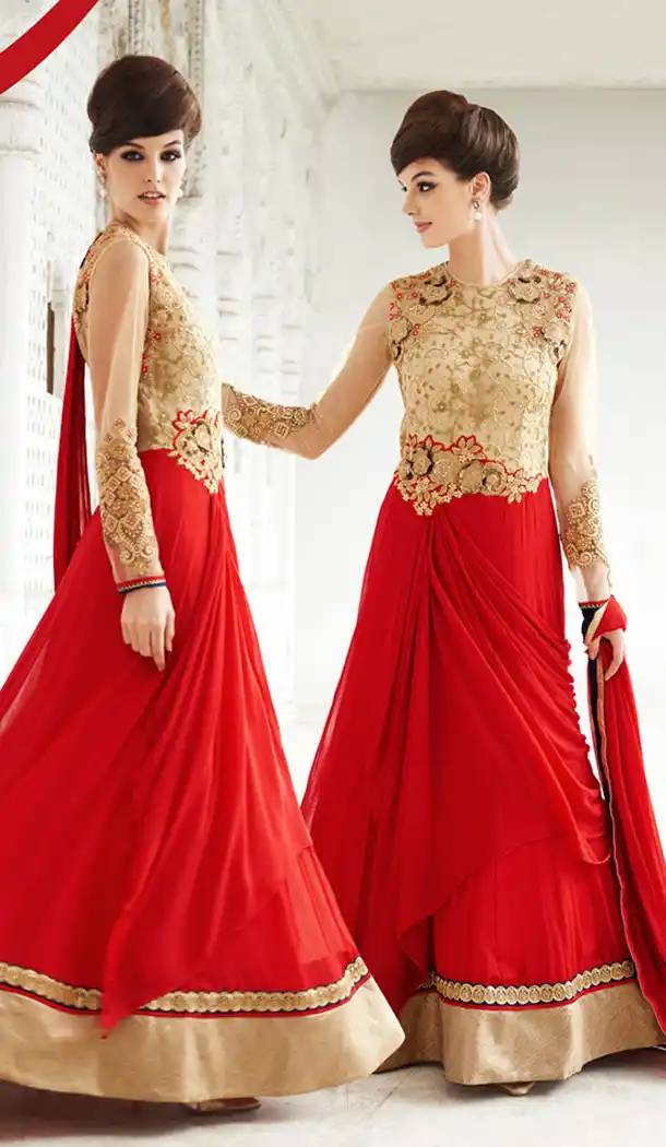 Deep Scarlet Raw Silk Online Designer Ladies Fashion Shopping | FH417167127