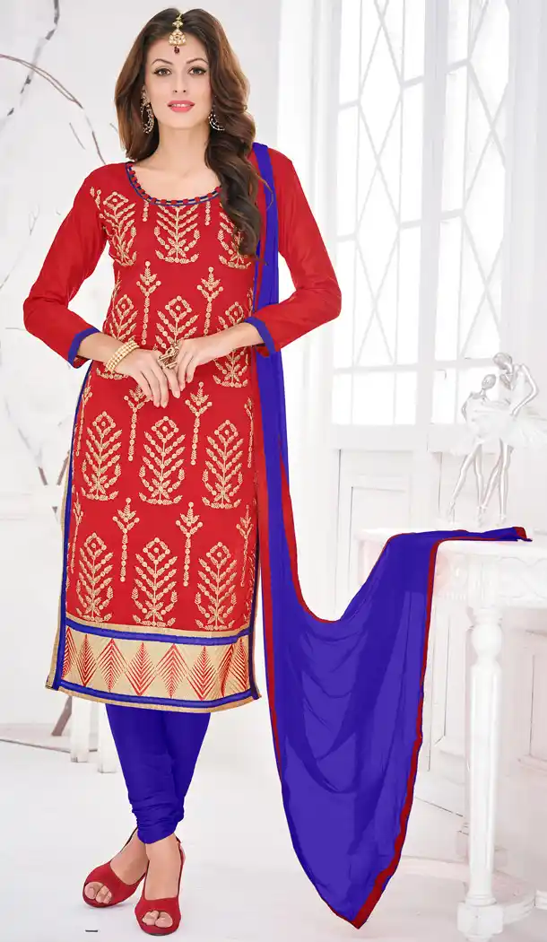 Deep Scarlet Chanderi Silk Online Casual Ladies Fashion Shopping | FH418266997