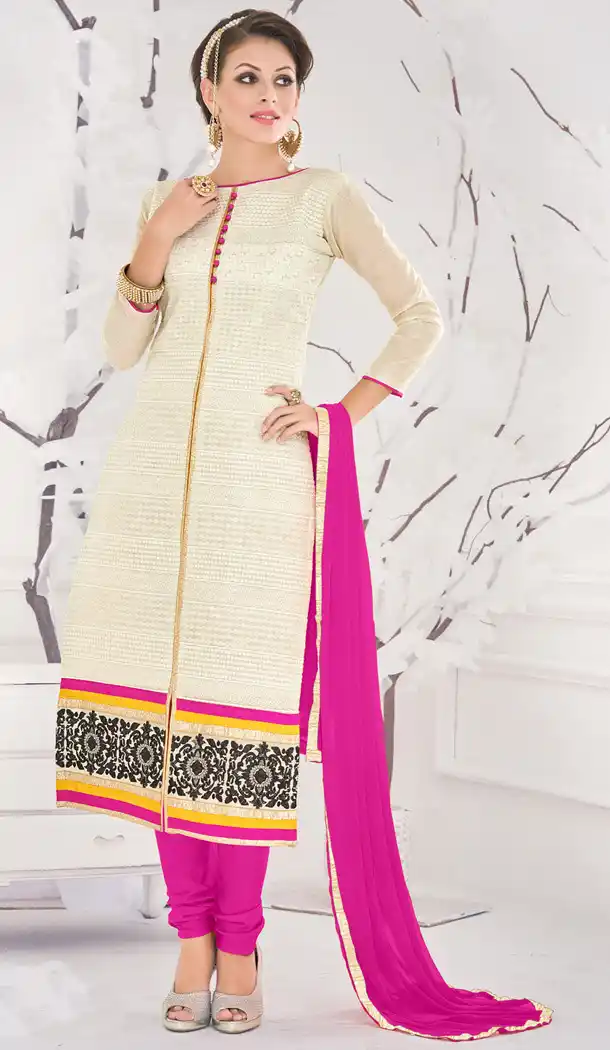 Cream Chanderi Silk Online Casual Ladies Fashion Shopping | FH418266998