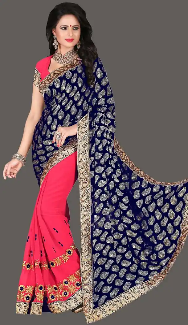 Classic Looking Brasso Pink Women's Ethnic Saree | FH418467032
