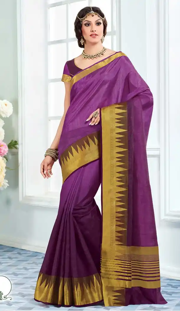 Women's Attractive Looking Tussar Silk Fuchsia Ethnic Saree | FH418767082