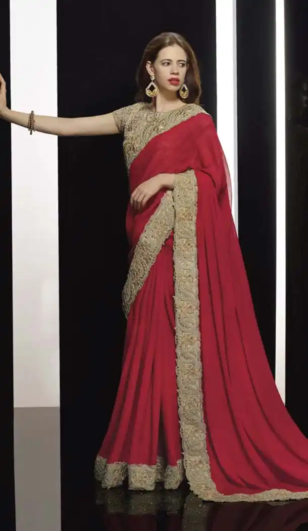 Crimson Saree With Eye-catching Plain Pallu | FH420567280