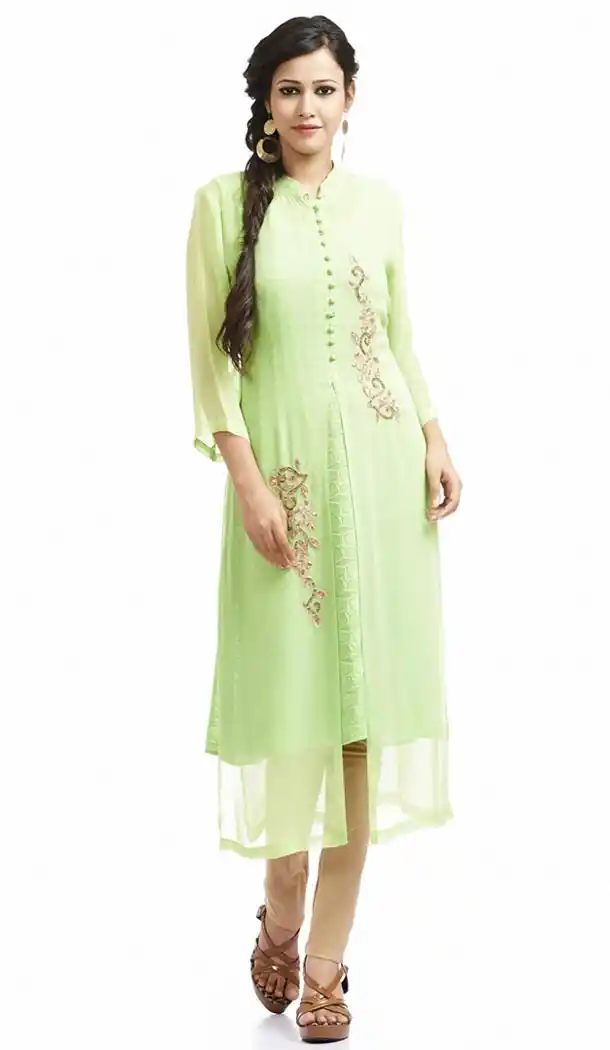 Incredible Achkan Kurti Style in Green | FH420867308
