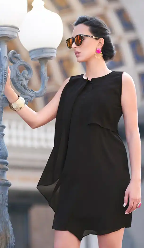 Georgette Fabric with Plain Work Work Incredible Readymade Kurti | FH421267357
