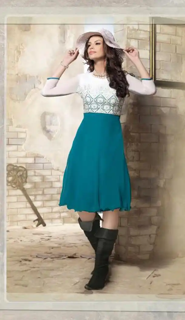 Incredible Princess Cut Kurti Style in White Color | FH421467371