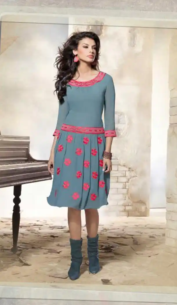 Incredible Princess Cut Kurti Style with Resham & Lace Work | FH421467380