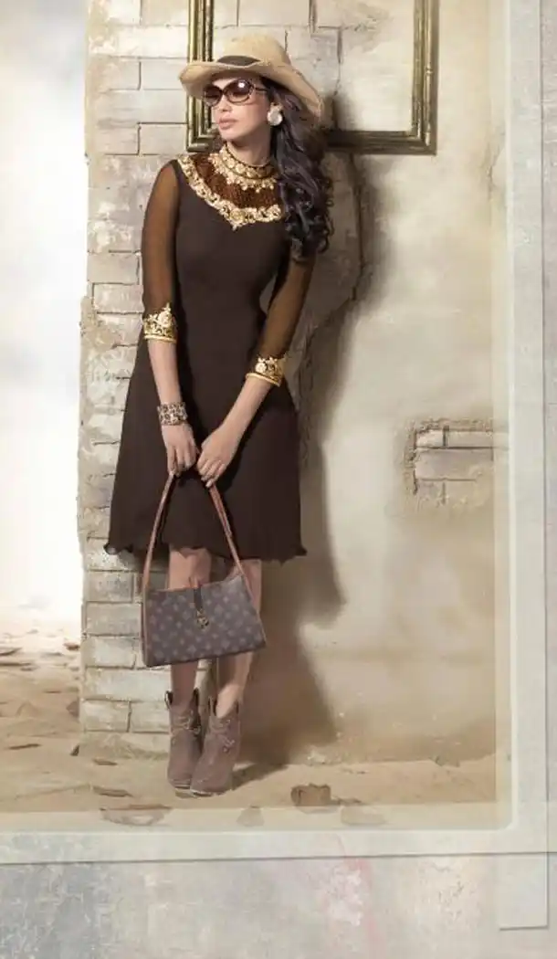Incredible Princess Cut Kurti Style in Brown | FH421467381