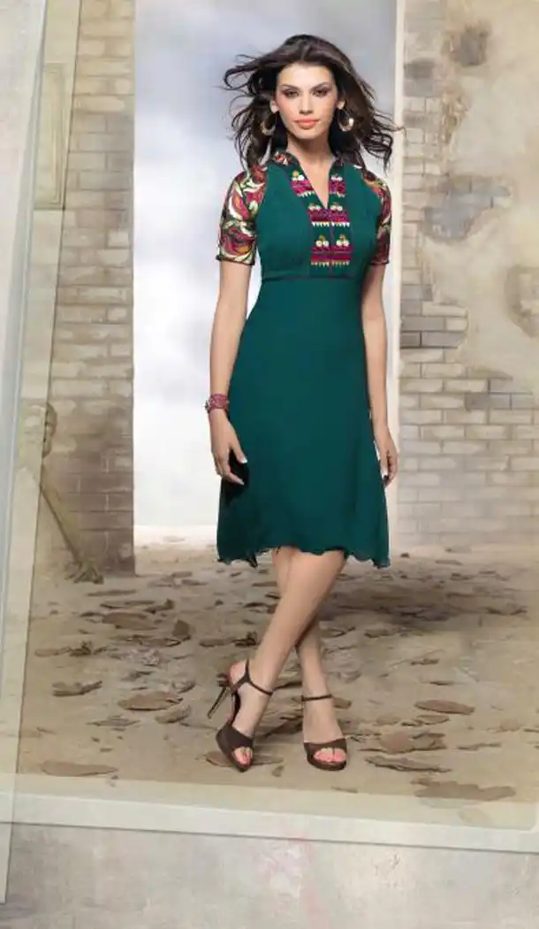 Incredible Princess Cut Kurti Style in Green Color | FH421467383
