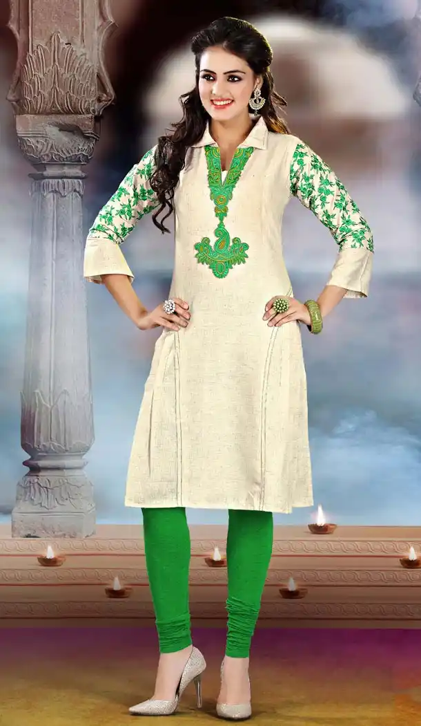 Khadi Fabric with Butta Work Incredible Readymade Kurti | FH421567384