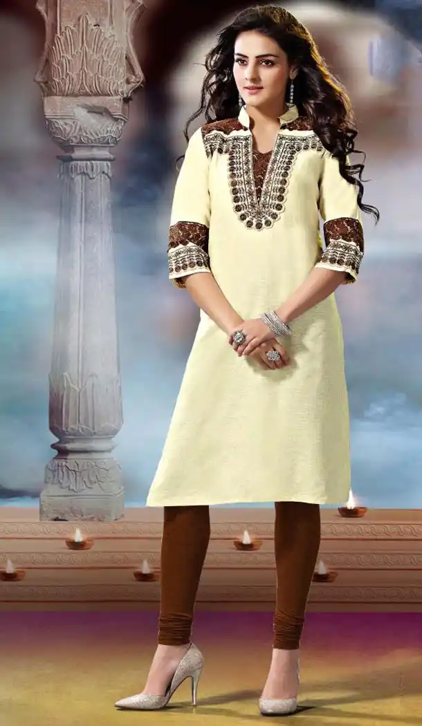 Incredible Straight Kurti in Cream Color | FH421567387