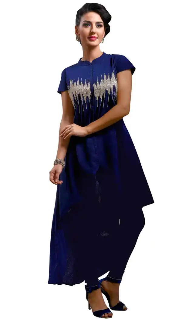 Blue Incredible Straight Kurti Style in Georgette | FH421667398