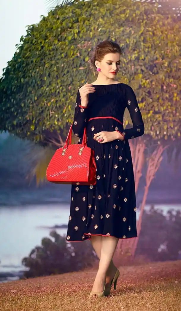 Incredible A-line Kurti Style in Georgette Fabric | FH421967422