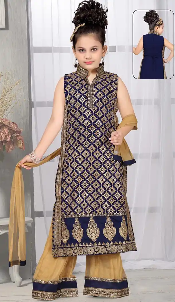 Buy Tan Brown Color Anarkali Suit Specialty Kids Wear Girls Online | FH422467473