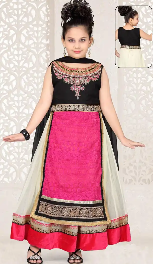 Buy Black Color Anarkali Suit Specialty Kids Wear Girls Online | FH422467477