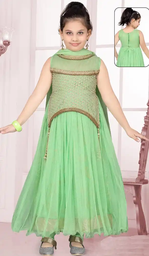 Buy Mint Green Color Anarkali Suit Specialty Kids Wear Girls Online | FH422467488