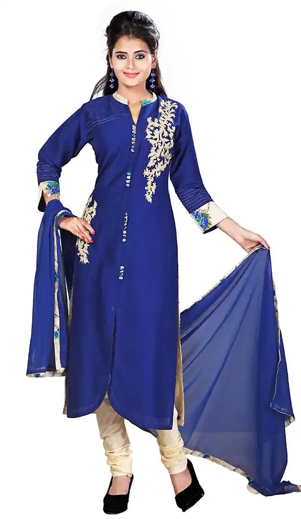 Royal Blue Color Khadi Febric Readymade Churidar Suits Online | FH424367741