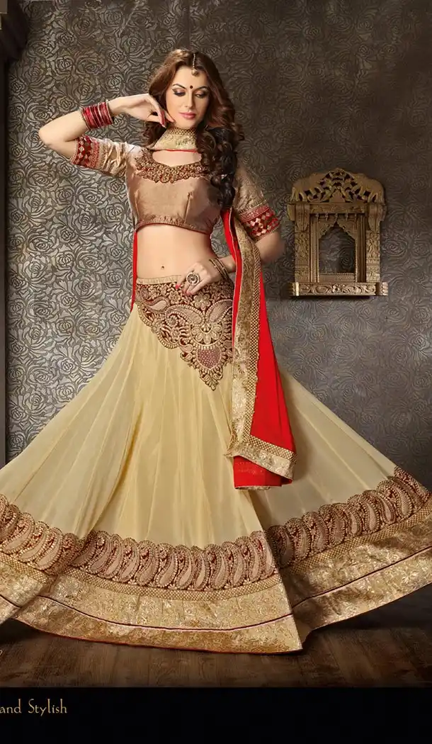 Tan Brown Color Georgette Circular Style Lehenga Choli | FH424467621