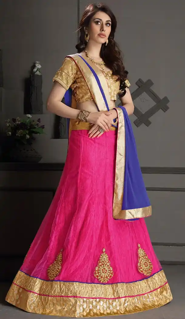 Women Deep Pink Color Gota Silk Party Wear Lehenga Cholis | FH424567632