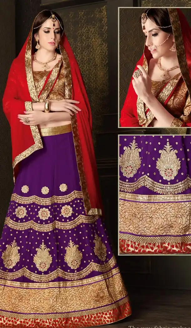 Purple Color Georgette Circular Style Lehenga Choli | FH424767658