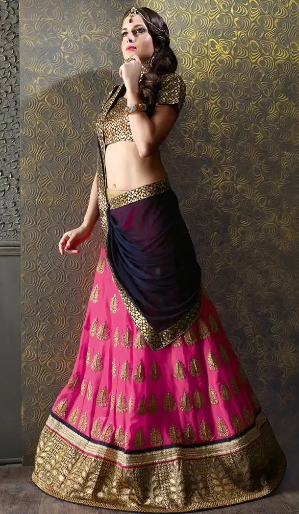 Pink Color Georgette Circular Style Lehenga Choli | FH424767662