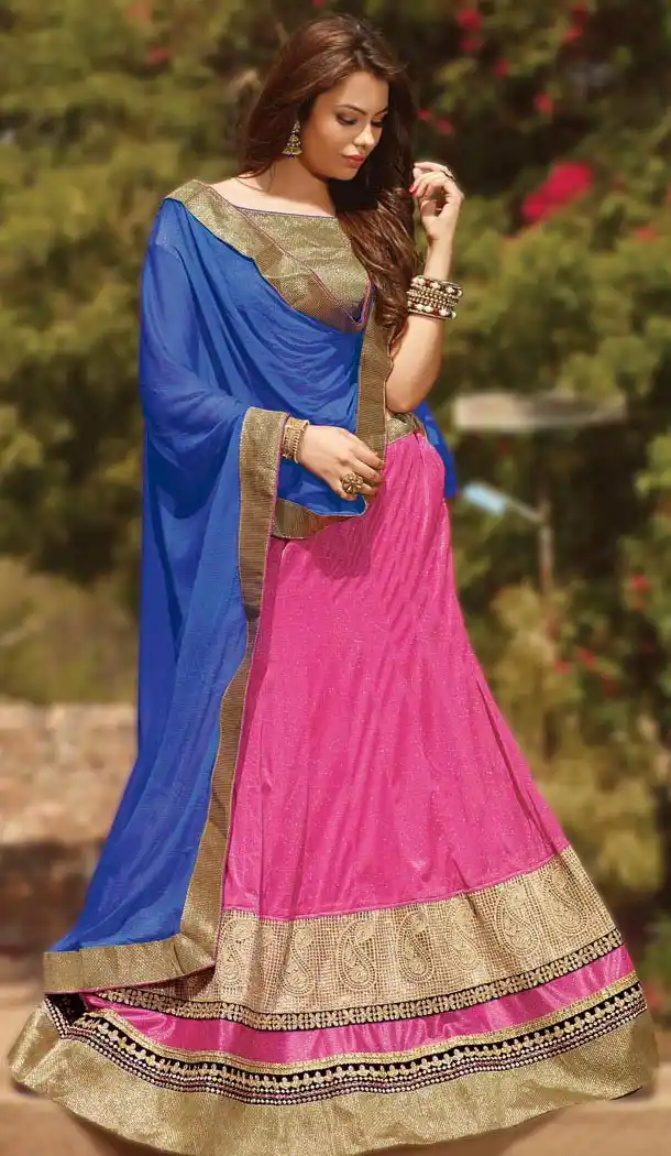 Deep Pink Color Lycra Circular Style Lehenga Choli | FH424867668