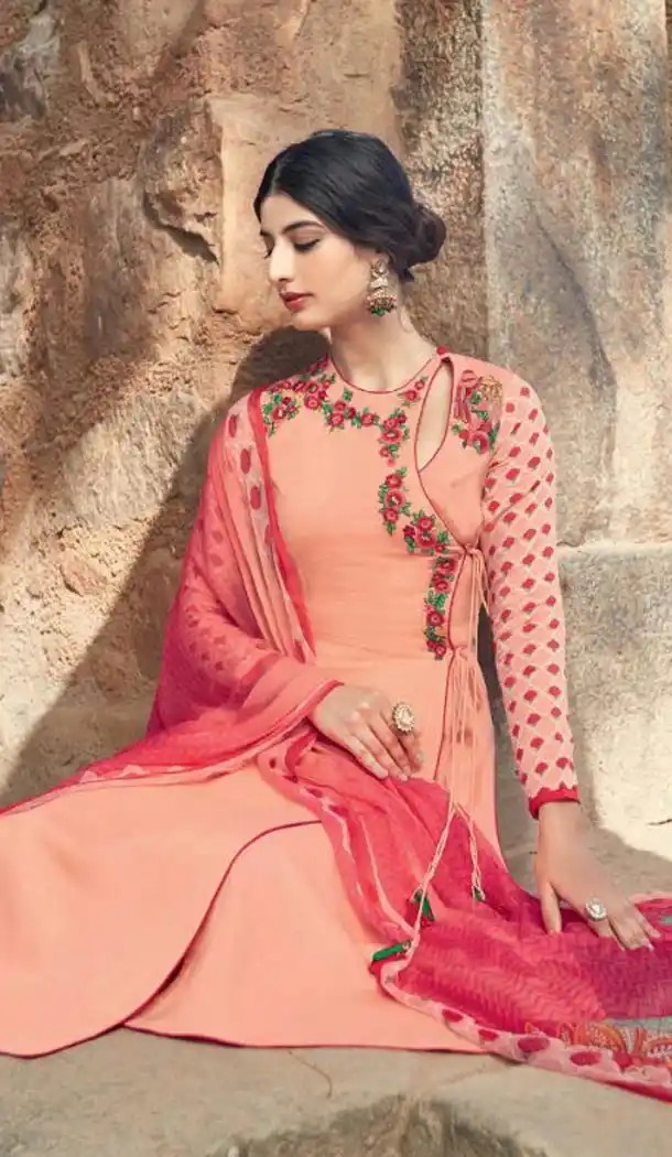 Salmon Color Cotton Ladies Casual Wear Suits | FH425867849